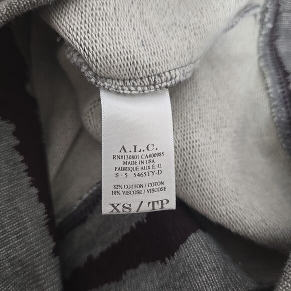 A.L.C. Conolo Knit Gray Purple Striped Pullover Crewneck Long Sleeve Size XS - Picture 4 of 9